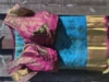 Picture of Blue pattu saree with maggam work designer blouse