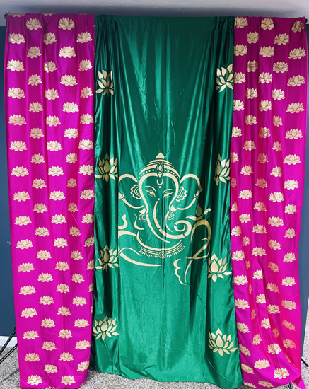 Picture of Ganesh backdrop decor cloth with butis
