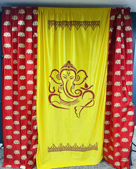 Picture of Ganesh backdrop decor cloth with butis 8*8