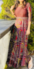 Picture of Pure Georgette Bandhini long dress with Maggam mirror  work  belt and on the yoke