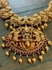 Picture of Nakshi finish goddess Lakshmi short neckpiece with jhumkis