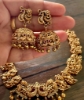 Picture of Nakshi finish goddess Lakshmi short neckpiece with jhumkis