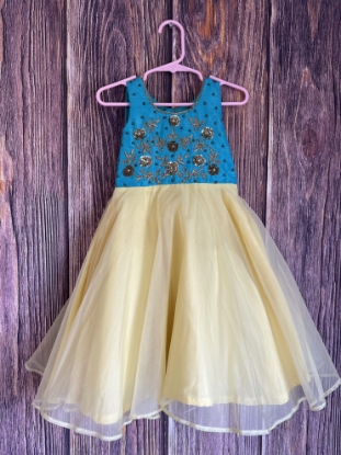 Picture of New Designer Yellow organza dress 1-2 years