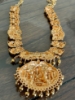 Picture of Nakshi finish goddess Lakshmi short neckpiece with jhumkis