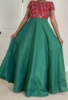 Picture of Raw silk long frock with embroidery yoke