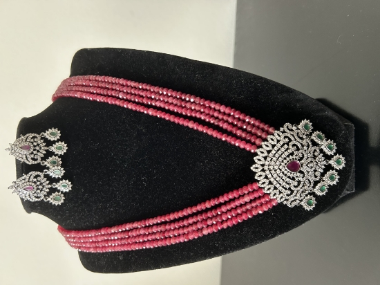 Picture of Victorian long haaram with ruby beads