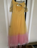 Picture of Yellow n pink ombre sequins long frock