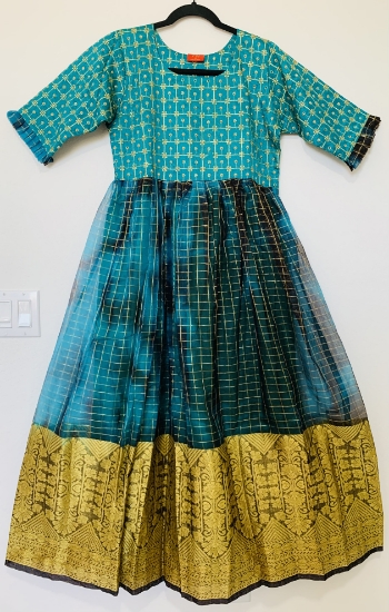 Picture of Beautiful Blue and Black Organza dress