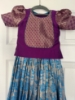 Picture of Blue Benares langa in iron pleated style 4-6y