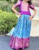 Picture of Blue Benares langa in iron pleated style 4-6y