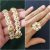 Picture of Pachi kundan openable bangles and finger ring