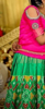 Picture of IKKAT pattu langa with maggam work blouse 8-9y