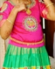 Picture of IKKAT pattu langa with maggam work blouse 8-9y