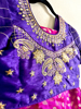 Picture of Pink silk saree with purple work blouse