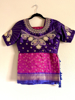 Picture of Pink silk saree with purple work blouse