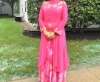 Picture of Designer Jacket style high low gown in Pink