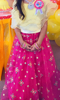 Picture of Pink netted lehenga with ruffle blouse 6-8y