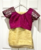 Picture of Light yellow organza tissue stripes saree with work blouse