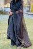 Picture of Black Cotton suit set with organza dupatta
