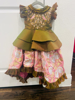 Picture of PL394 Benaras Pink langa with layered maggam work blouse 2-3Y