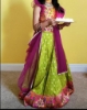 Picture of PL392 Benaras Green langa with paithani blouse 8-9Y