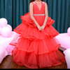 Picture of PL402 Red layered designer gown 9-10Y