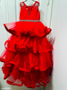 Picture of PL402 Red layered designer gown 9-10Y