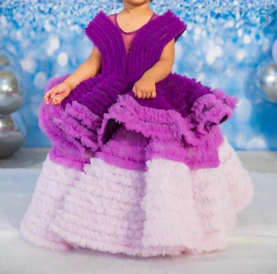 Picture of PL403 Janyas closet ombre layered gown 2-3Y