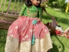 Picture of Pastel Pink and green chanderi lehenga  3-4 yrs