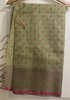 Picture of Fancy Jute Saree with pink floral thread work