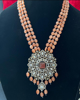 Picture of Pastel Orange beads with Victorian pendant with earrings