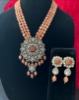Picture of Pastel Orange beads with Victorian pendant with earrings