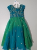 Picture of Blue and Green Double shaded frock with cape 1-2y