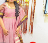 Picture of Dusky pink narayanpet long frock with maggam work