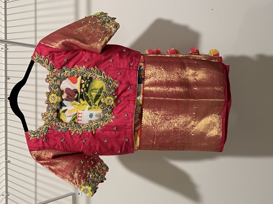 Picture of New bridal Kalamkari pattu saree