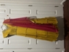 Picture of Mango Yellow georgette layered mirror yoke long frock