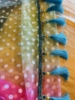 Picture of New Multicolor pastel net  Korean materia ruffle saree with 2 brand new blouses