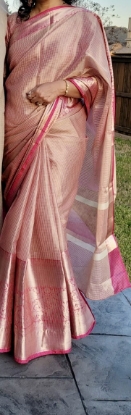 Picture of Organza saree with designer blouse