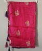 Picture of Pure raw silk magenta pink and royal blue saree
