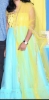 Picture of Bright blue and yellow net party wear dress