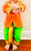 Picture of Orange maggam work kurta set 6-12M