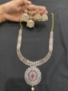 Picture of Premium quality CZ necklace with 2 jhumkas