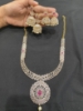 Picture of Premium quality CZ necklace with 2 jhumkas