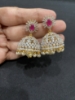 Picture of Premium quality CZ necklace with 2 jhumkas