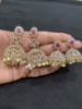 Picture of Premium quality CZ necklace with 2 jhumkas