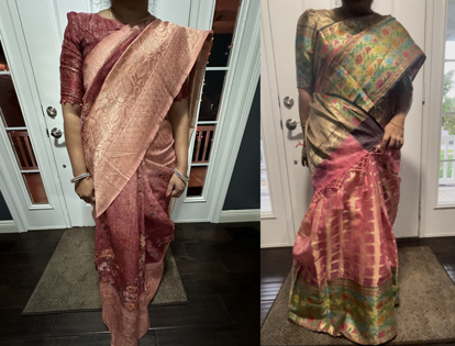Picture of Digital print Saree and pink fancy saree