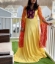 Picture of Yellow bandhani cape sleeves long dress