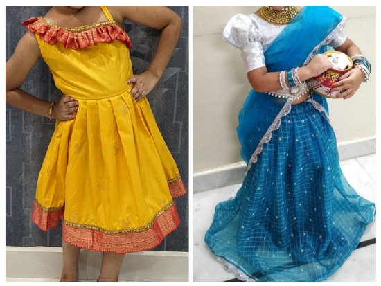 Picture of Langa voni set and silk frock for 4-5Y