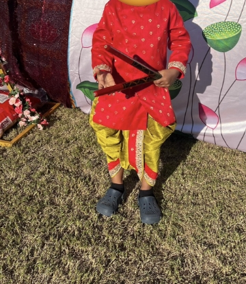 Picture of Red banaras kurta set 18-24M