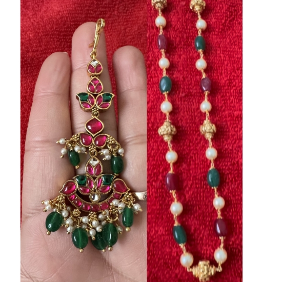 Picture of Beads mala and tikka set